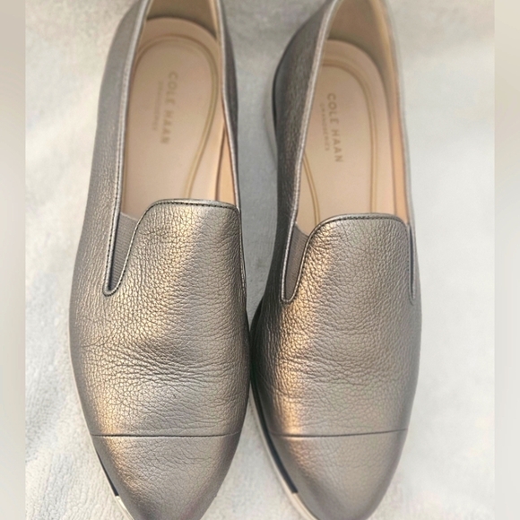 Cole Haan Zero Grand Loafer Women’s 8 US Metallic Silver EUC - Picture 1 of 7